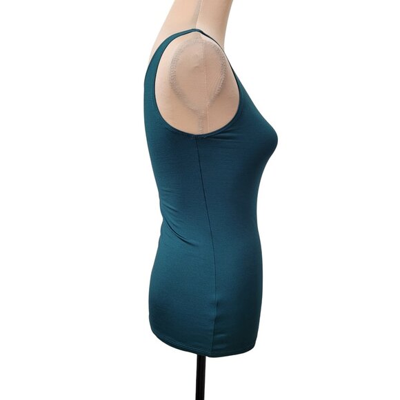 Van Heusen Size XXS Dark Teal Sleeveless Stretch Layering Knit Sleeveless Top - Picture 4 of 9